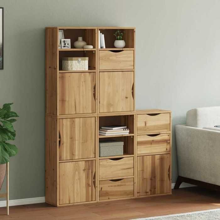VidaXL Side Cabinets 5 Pcs ODDA 40x24x79 Cm Solid Pine Wood, Cabinet, Buffet, Kitchen Storage Furniture, Furniture of 3365356