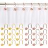 12Pcs Shower Curtain Hooks Metal Anti Rust Hooks Bathroom Accessories Shower Curtain Rings Decorative Hooks for Bathroom Home