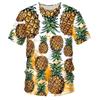 3D Printed Fruit Pattern Unisex Short Sleeve T-shirt - Fashionable Street Style Hip Hop Apparel