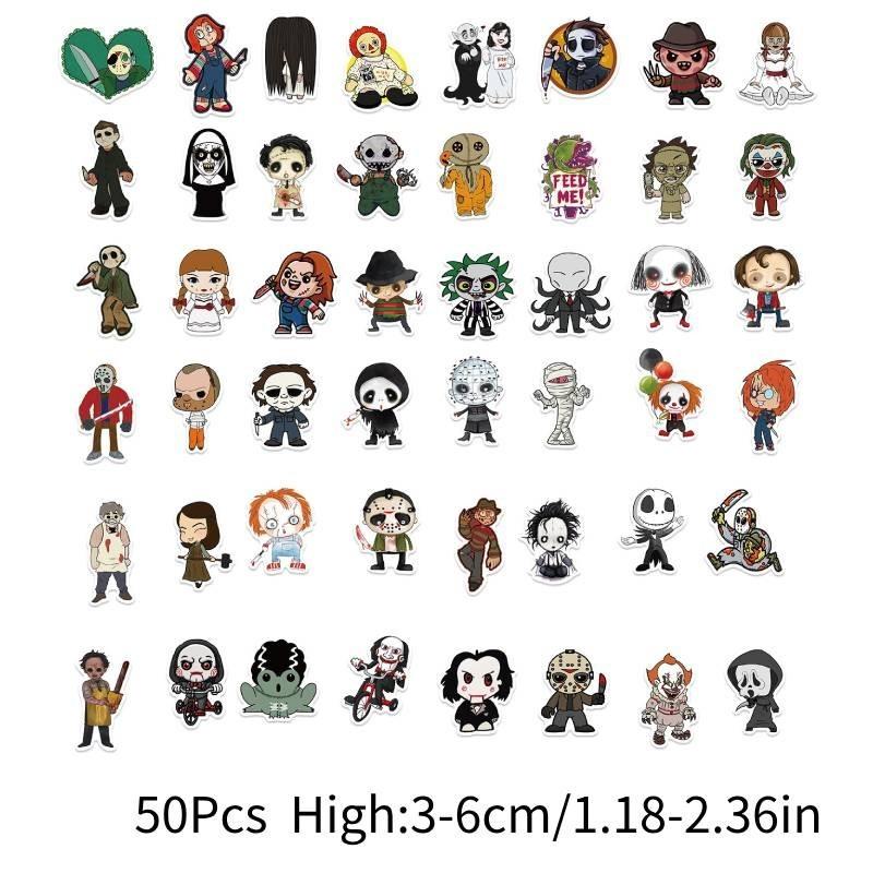 

50pcs Terrifying Halloween Graffiti Sticker Luggage Notebook Decoration Painting