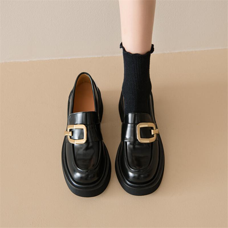 Fashion NEW Spring Autumn Women Shoes Fashion Loafers Round Toe Chunky Platform Shoes for Women High Heels Women Pumps Zapatos Mujer