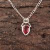 Pear Pink Rubellite Stone Mother Gift Engagement New Pendant Jewelry 925 Silver PP-56-13