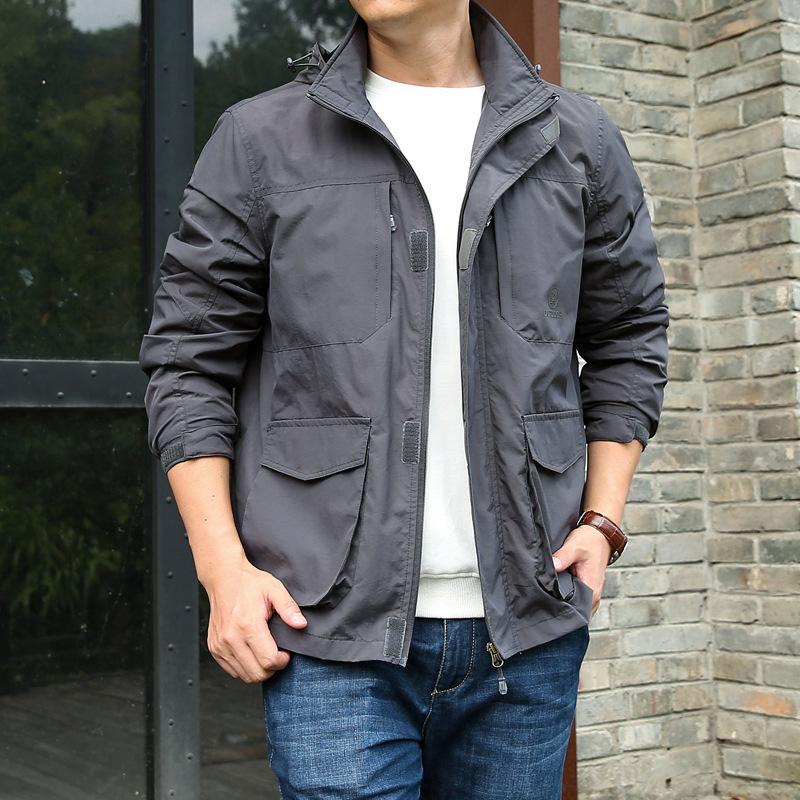 

New Middle-aged Autumn Jacket Men s Casual Solid Color Large Size Outdoor Dress Dad Autumn Jacket Versatile Top M