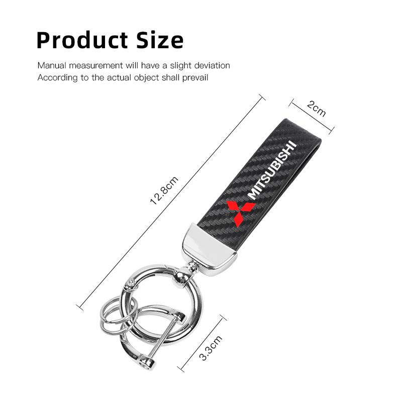 Carbon Fiber Leather Keyrings Car Keychain Accessories For Mitsubishi Ralliart Outlander Jinxuan Lancer Ex Galant Attrage Pajero