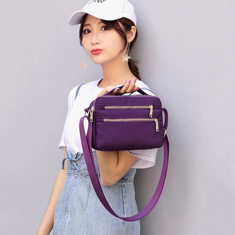 Female Casual Waterproof Nylon Shoulder Bags  Small Crossbody Messenger Bag Purse Female Multi-pocket Handbag Pouch