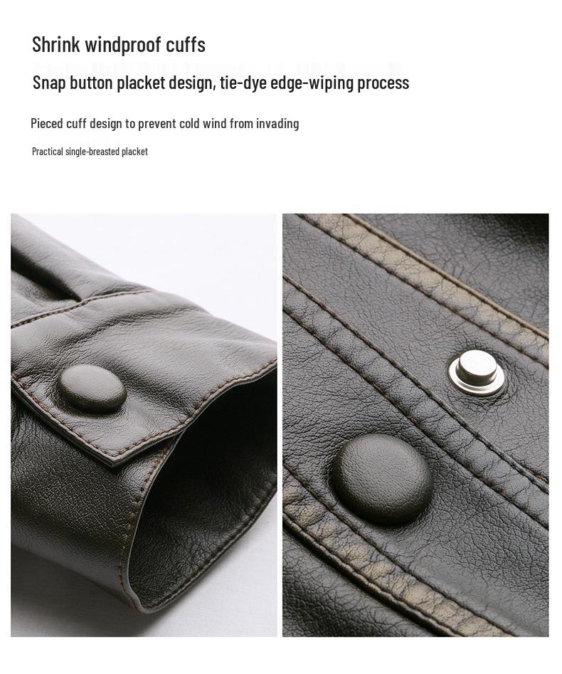 Damen Retro Winter Lederjacke mit abnehmbarem Fellkragen und Fleecefutter