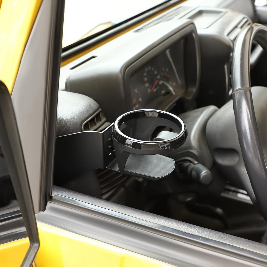 Center Console Cup Holder Expander Fit For 1997-2006 Jeep Wrangler TJ, Mounted Drink Holders(Left Black)
