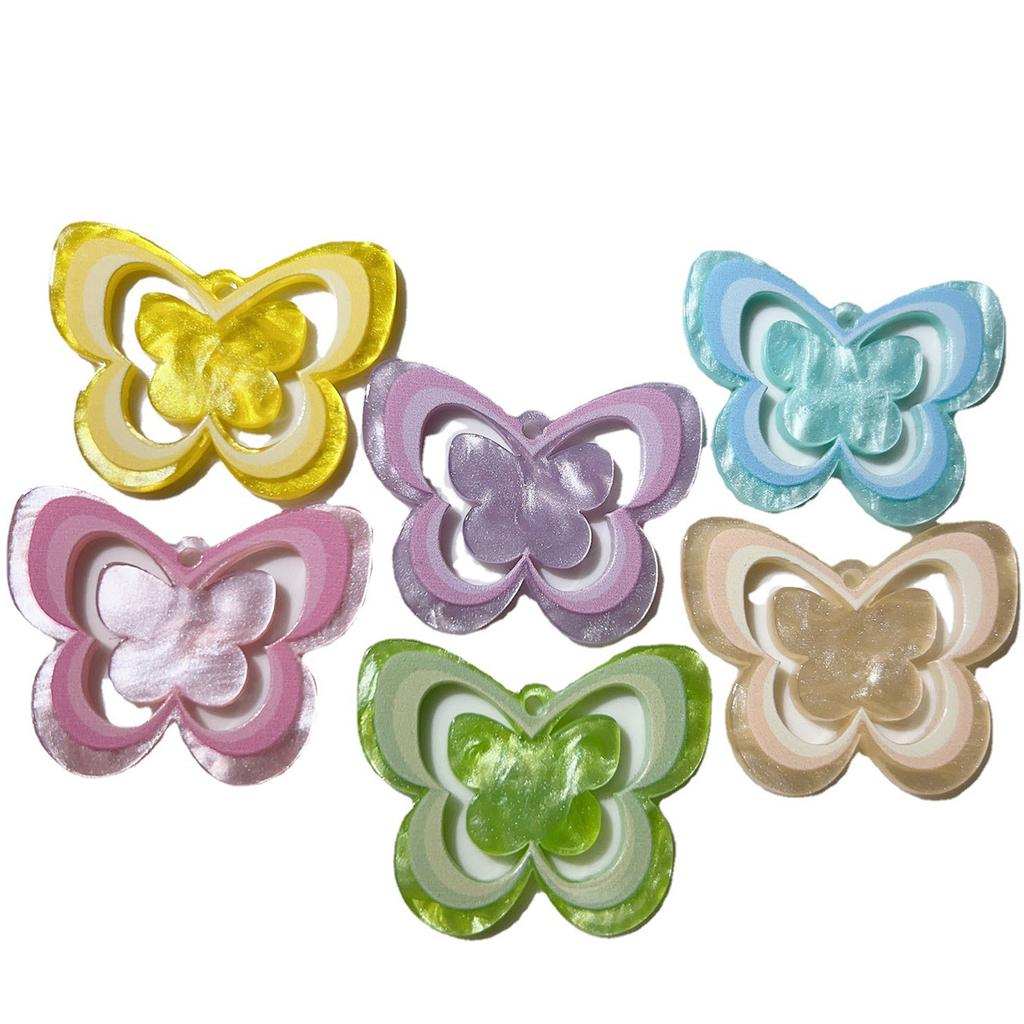 Hollow Butterfly Pendant Jewelry Making Pendant with Hole Decorative Acrylic Butterfly Charm Bracelet Making Bead DIY