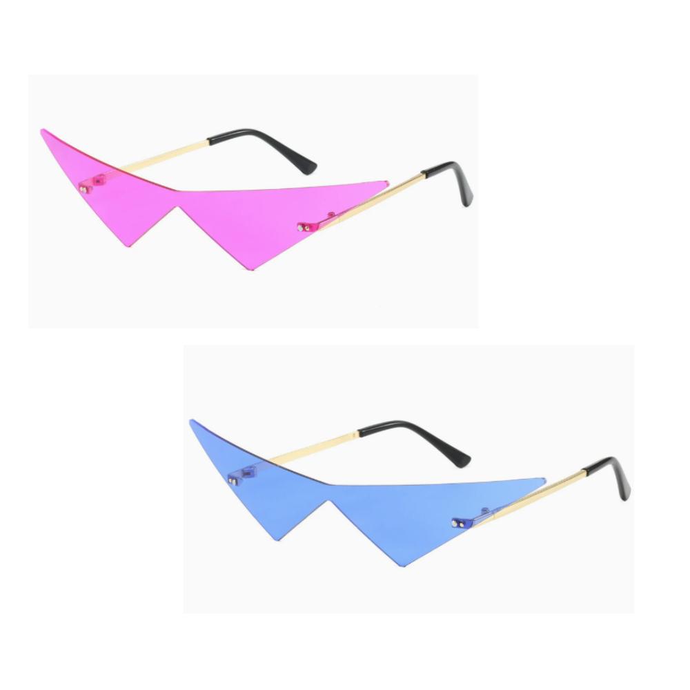 Anime Glasses Gothic Punk Cosplay Costume Oversized Cat Eye Rimless Sunglasses Accessories Props Trend Triangle Eyewear