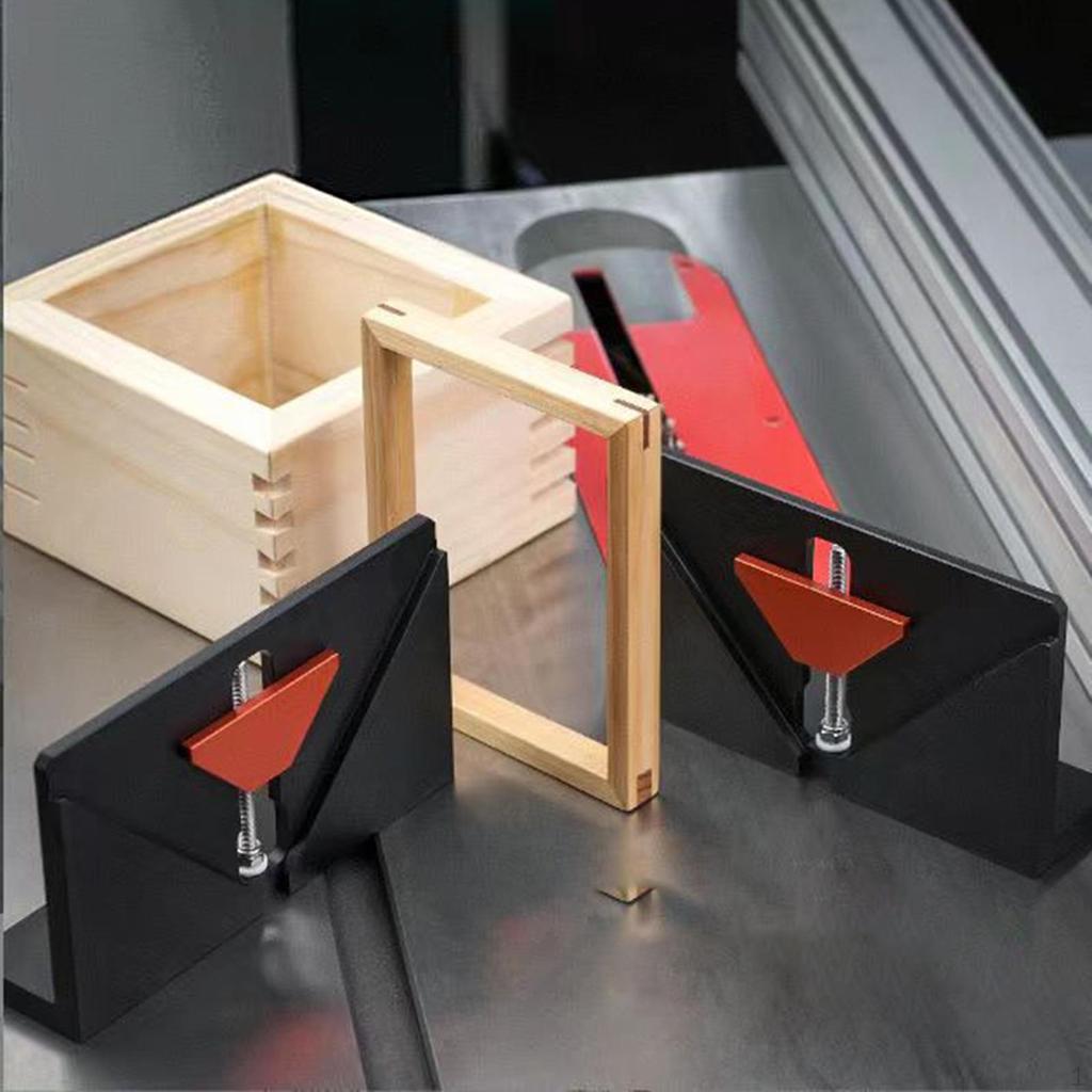 2 buc. Set de cleme pentru rame cu unghi drept Instrument pentru prelucrarea lemnului Aliaj de aluminiu Versatil 7x4x2 inch
