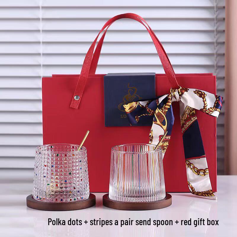 WA Hand-Painted Rotating Glass Tumblers Gift Set