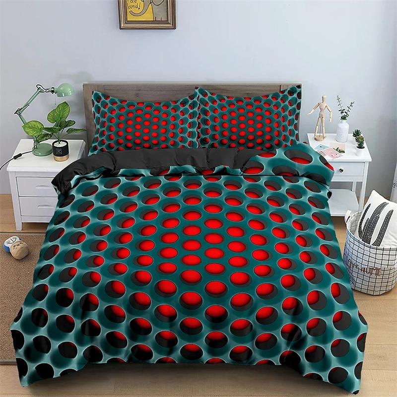 3D Duvet Cover Psychedelic Abstract Double Queen Bedding Set 2/3pcs Quilt Cover with Zipper King Size Polyester Comforter Cover