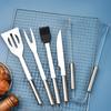 3/5/6pcs Stainless Steel Grill Fork Shovel Clip Brush with Bag Grill Utensils Set  Outdoor
