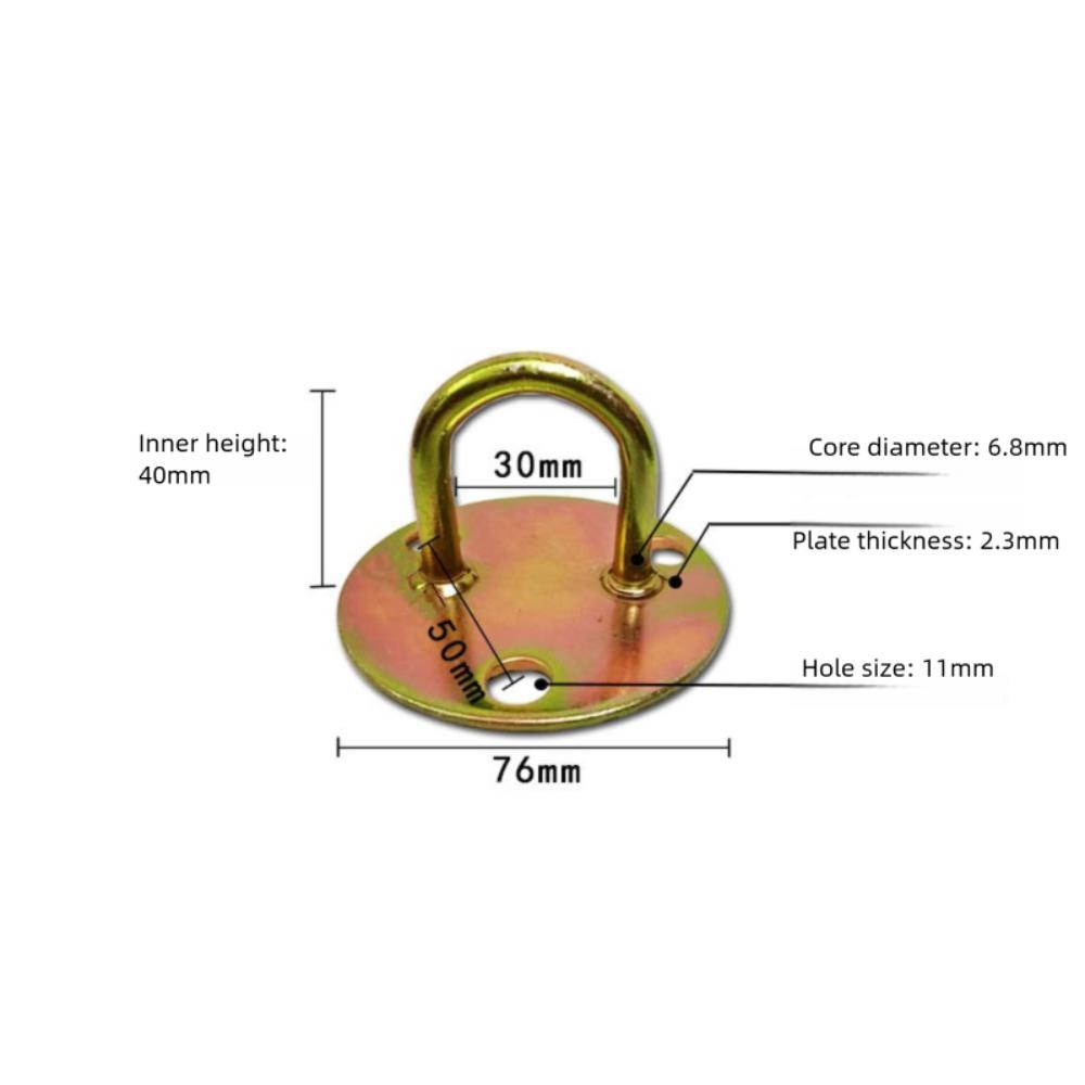 Durable Pad Eye Wall Hook Iron U/J-Shaped Ceiling Mount Hanger Fixed Plate Deck Door Buckle for Fan Lamp