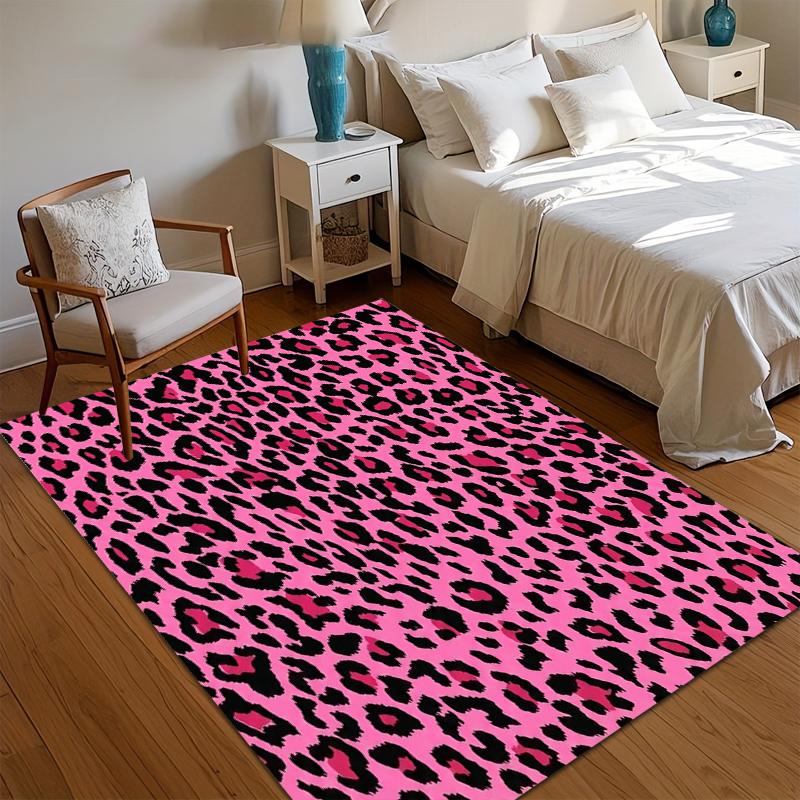 

3D Zebra Stripe Leopard Print Tiger Stripe Carpet Rug for Playroom Bedroom Living Room Sofa Decor Kid Game Non-slip Mat Pink 40x60CM