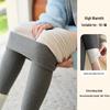 Women's Extra Long High-Waisted Fleece-Lined Winter Leggings - Striped, Warm, Cotton, for Tall Figures