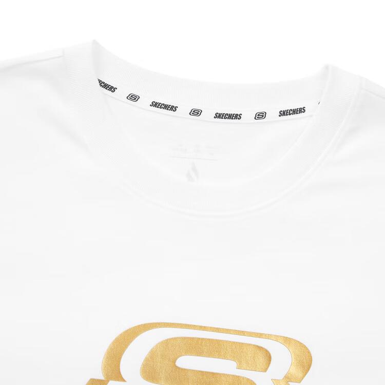 Skechers Sports Lifestyle Series Cotton Breathable Solid Color Simple Fashion Versatile Knitted Round Neck Short Sleeve T-Shirt L224U128-0019