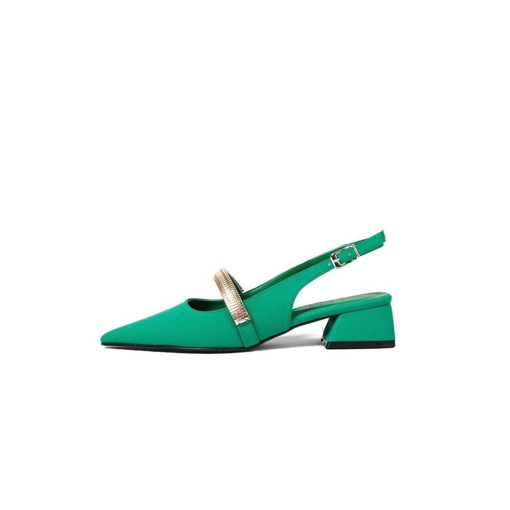 Chaussures à talons courts en tissu satiné mat rose clair élégant pour femmes