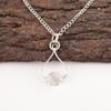 Round Selenite Stone 925 Silver Trendy Birthday Wife Gift Wedding Boho Pendant PP-40-47