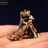 1 PIÈCE Statue Grenouille en Laiton Vintage Sculpture Grenouille Miniature Figurine Animal Antique Animal de Compagnie pour Thé Décoration Maison Bureau Idéal Pour Collectionneurs