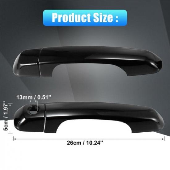 8PCS No Smart Key Exterior Door Handle Cover Trim For Toyota 4Runner 2010-