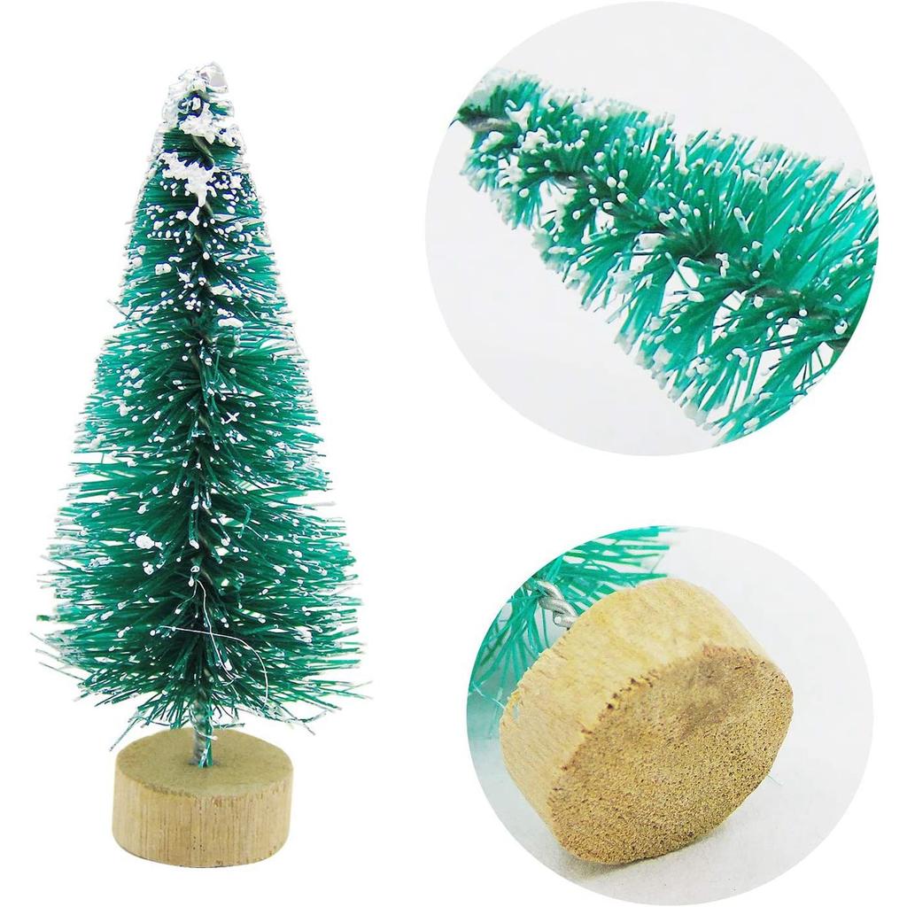 M-Modern-34 Stück Mini Weihnachtsbaum Schnee Frost Kleine Kiefer DIY Basteln Schreibtischdekoration Weihnachtsschmuck Baumschmuck