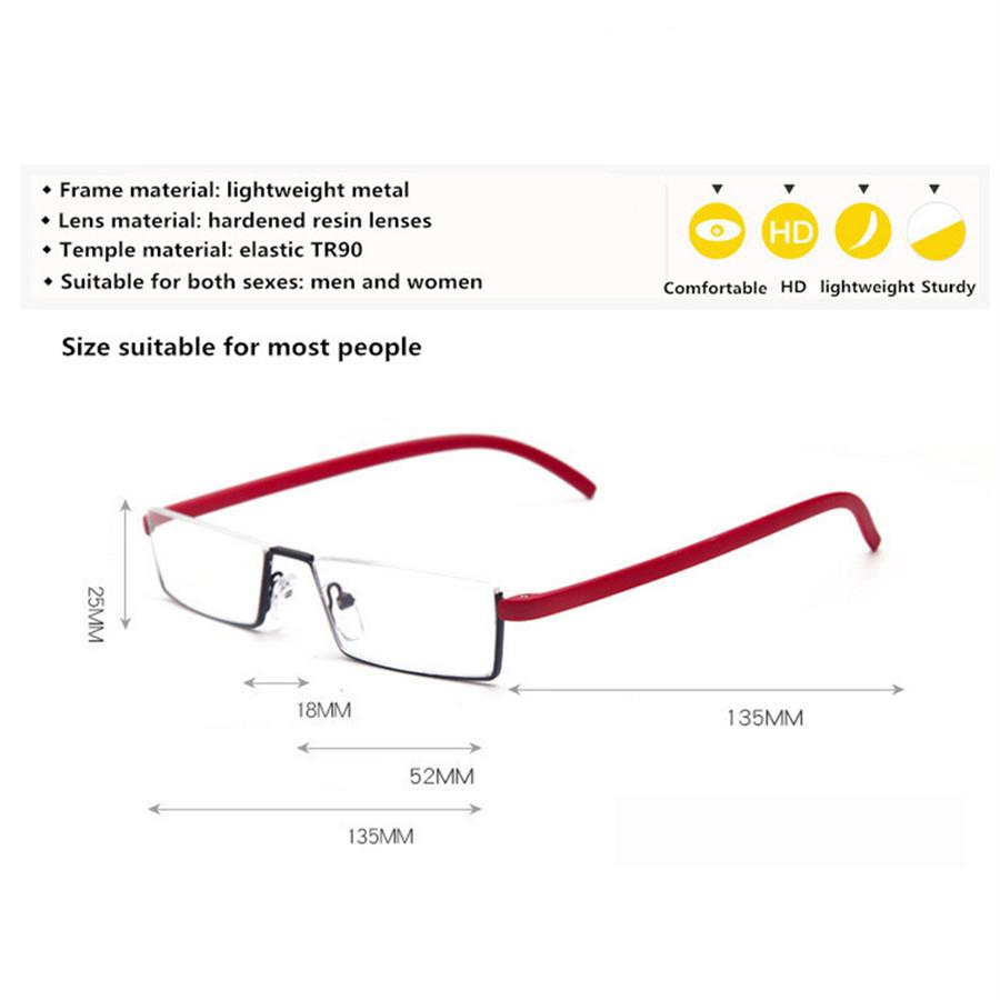 Men Women Reading Glasses Half rim Computer Reader Eyeglass Computer PC Work Eyewear With Case +1.00 1.25 1.50 1.75 +2.0 2.25 2.50 2.75 3.00 3.50 4.00