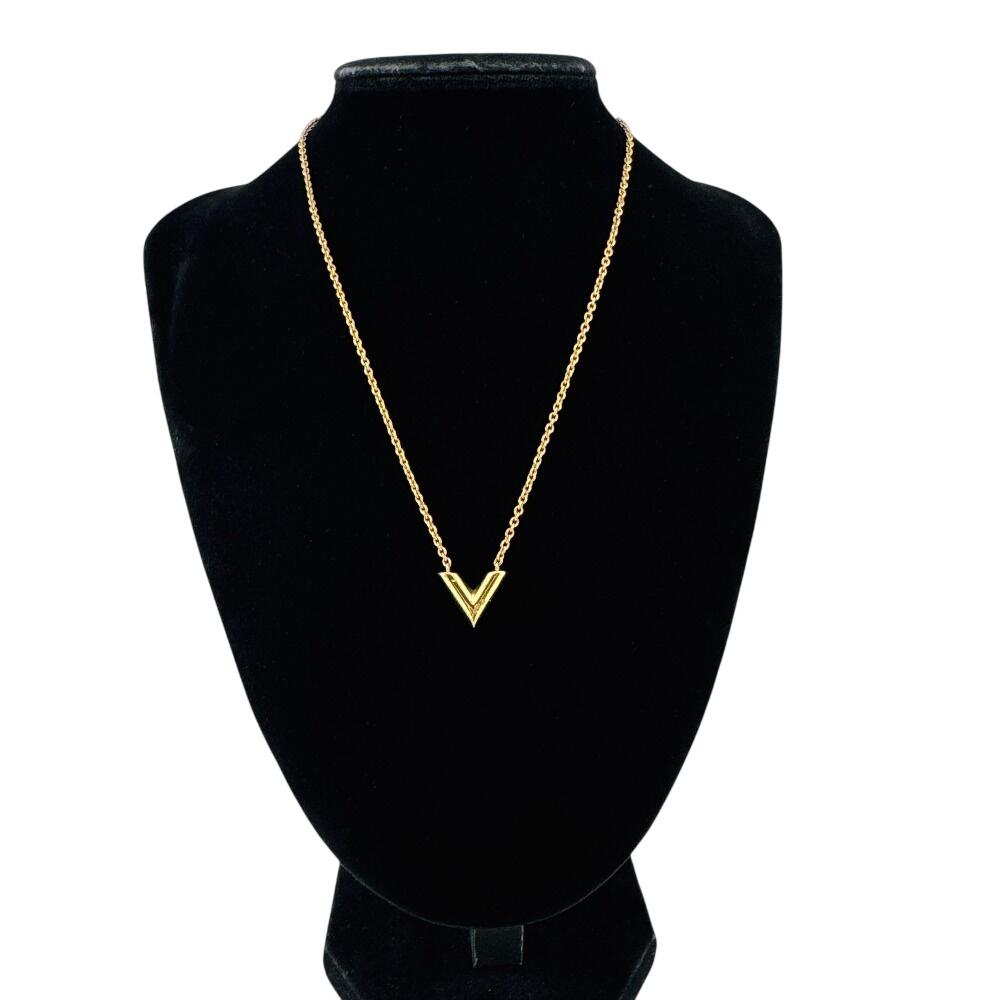 LOUIS VUITTON M61083 Gold Plated Essential V Necklace gold Gold Plated Used