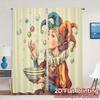 2pcs   2D FLAT PRINTING Curtains (Without Rod) Jesters Bubbles Chic Fashionable Curtains Versatile Polyester Fabric Curtains