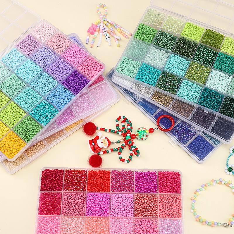 Handmade Hand Beaded Necklace Mobile Phone Chain Loose Bead Material Bag Diy Accessories 24 Grid Millet Bead Set