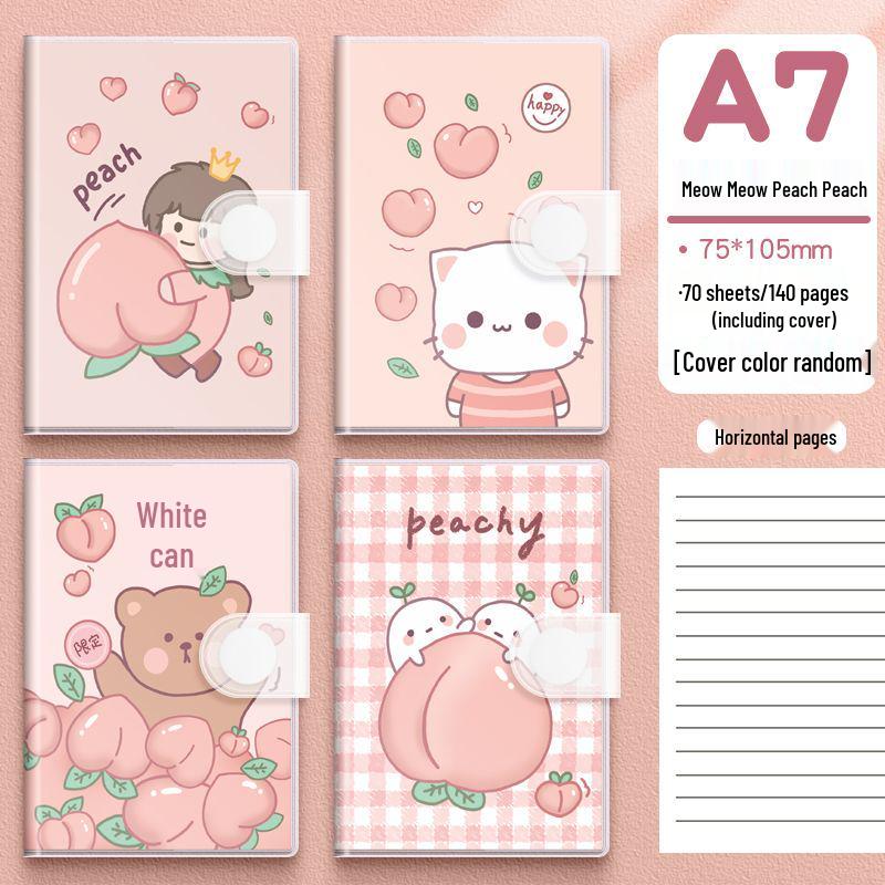 A7 PVC Cover Mini Cute Accounting Book with Sticky Notes and Portable Pocket Notebook