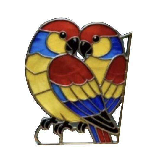 Ptačí lapač slunce Vitrážové Akrylové Okenní Ozdoby s Okrajem z Měděné Fólie Dárky pro Ženy Mámu Babičku Milovníky Ptáků