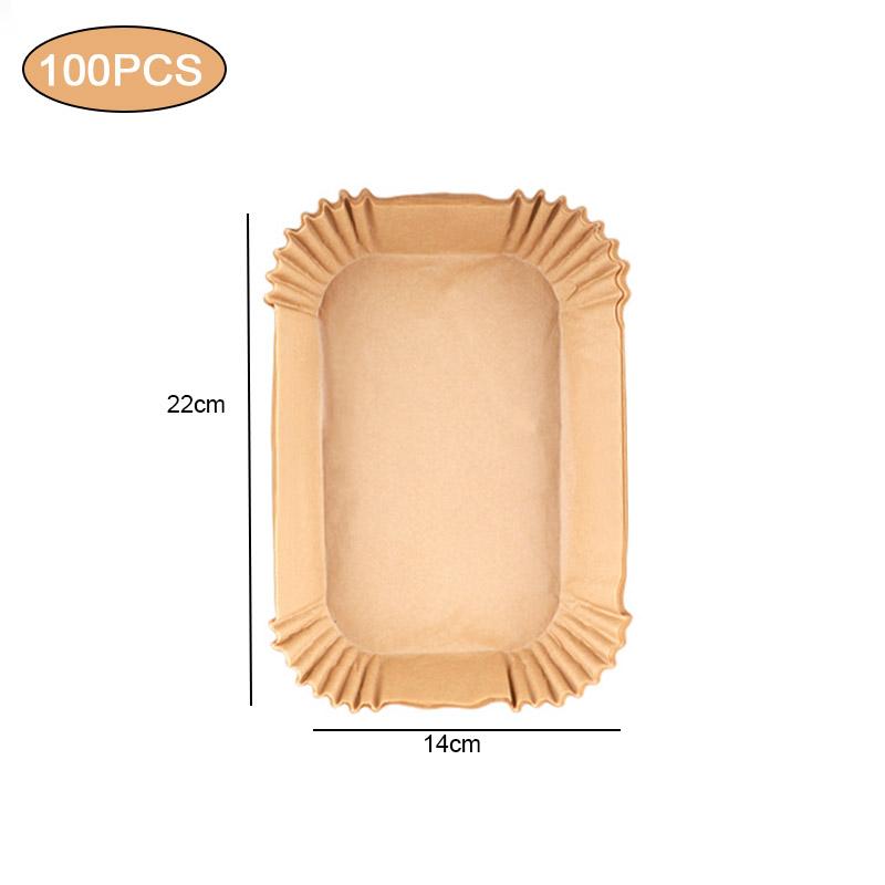 Air Fryer Papper Engångs Kök Bakning Airfryer Mat Non-stick Airfryer Bakpapper Runda Fyrkantiga Air-Fryer Pappersinsatser