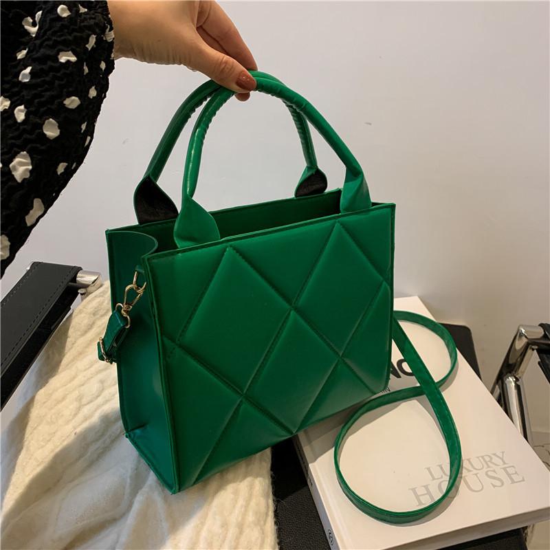 Minimalist Pu Square Tote Bag With Zipper Closure For Daily Use