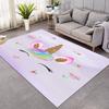 Cute Unicorn Carpet Cartoon Magical Animal Indoor Floor Mat Colourful Floral Area Rug for Kids Girls Living Room Decor Doormat