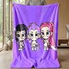 Kpop Demon Hunters Trykt Flanell Kastepledd Mykt Varmt Lettvekts Helårspledd for Sofa Seng Camping Hjemmeinnredning Julegave