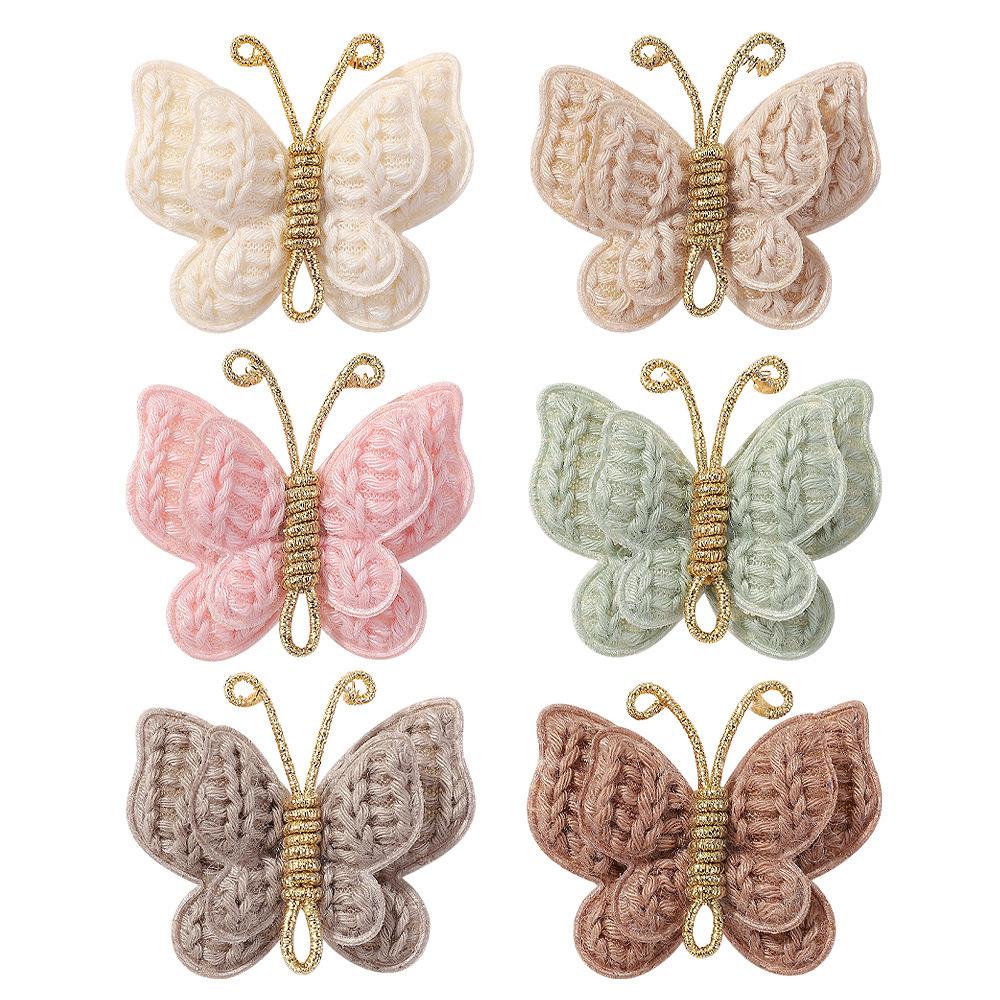 

2PCS New Cute Fashion Handmade Woven Butterfly Hair Clips Girls Hairpins Hair Accessories Barrettes Kid Headdress