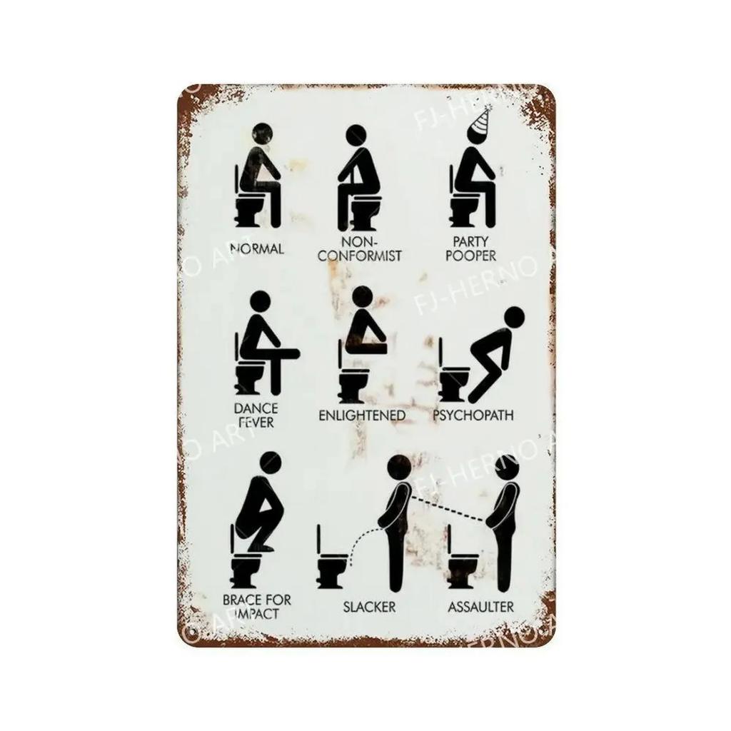 Letrero de Metal HD Divertido Decoración de Pared para Baño Retro Humor de Baño Señal WiFi Lávate las Manos para Baño Bar Cafetería