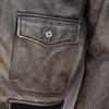 Maplesteed Super G1 Flight Jacket Men Gray Leather Jacket Vintage Quilted Natural Cowhide Fur