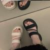 Muffin thick-soled heightening slippers women's summer wear 2025 new Internet celebrity fashion niche high-end sandals drag