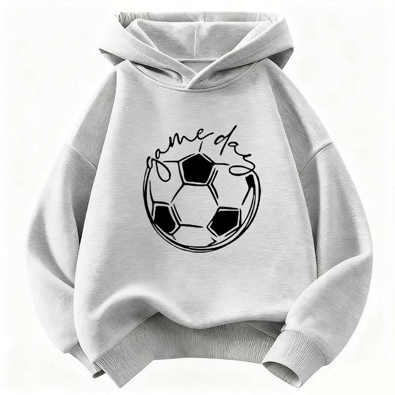 

Funny Game Day Football Hoodie Children s Sweatshirt Hoody for Boys Girls Casual Hoodies Hip Hop Clothes 100cm серый