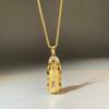 Luxury Real Gold Jewelry Certifid Ancient Pixiu Necklace Pure Gold Rotating Vajra Pendant Necklace