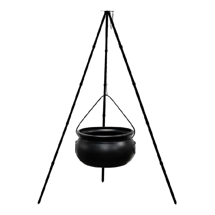 

Halloween Prop Black Plastic Cauldron on Stand with Illuminated Flames 78cm