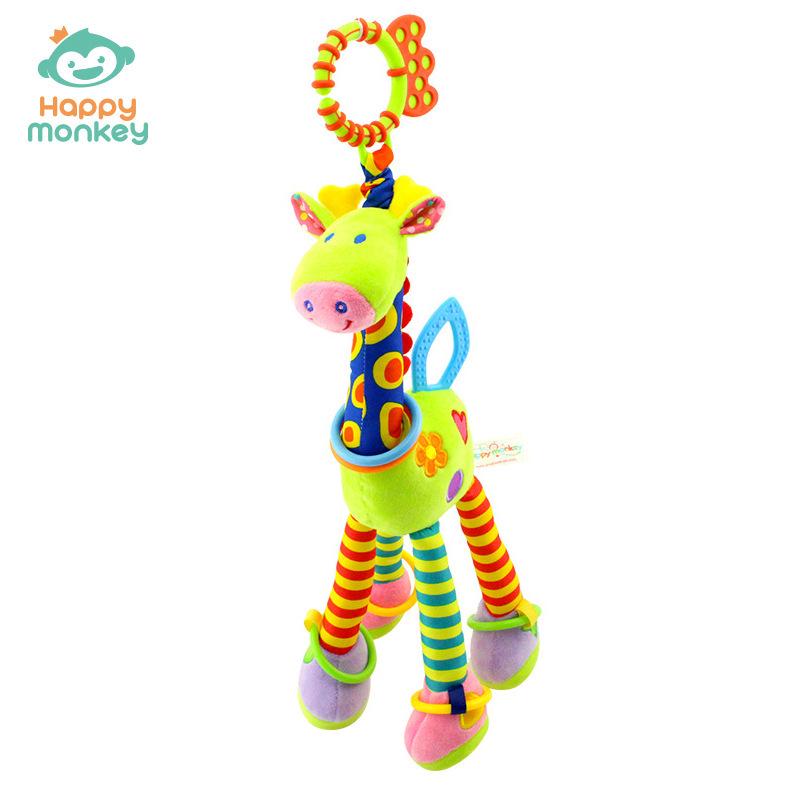 Happy Monkey Baby Mobile: Giraffe Rattle Pendant for Infants