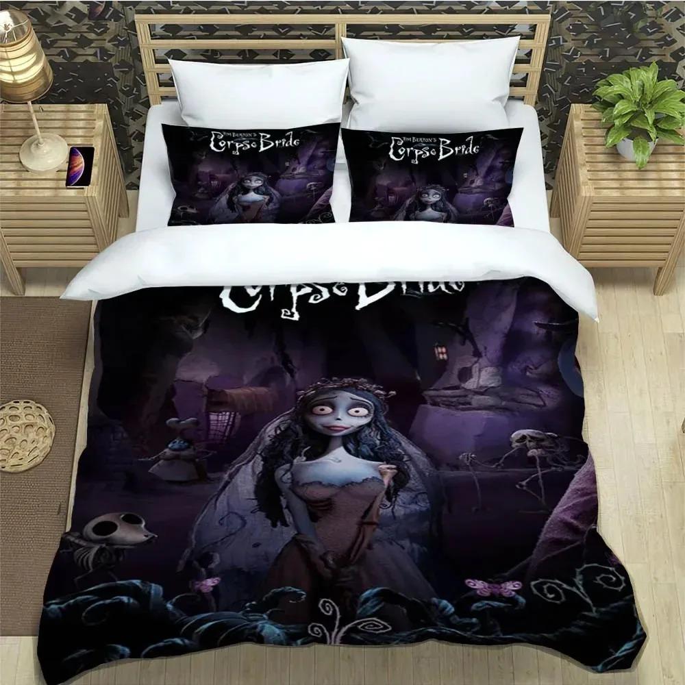 Corpse Bride Cartoon Bedding Sets Exquisite Bed Supplies Set Duvet Cover Bed Comforter Set Bedding Set Luxury Birthday Gift