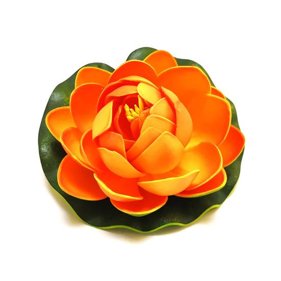 Floating Artificial Lotus Flowers with Lotus Leaf Realistic Faux Pond Plants Ornament for Lake Pool Aquarium Water Decoration
