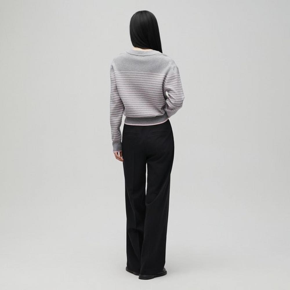 Lap V Neck Stripe Color Knit As1kh261