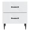 Nightstand White 43 X 34.5 X 47.5 Cm Engineered Wood