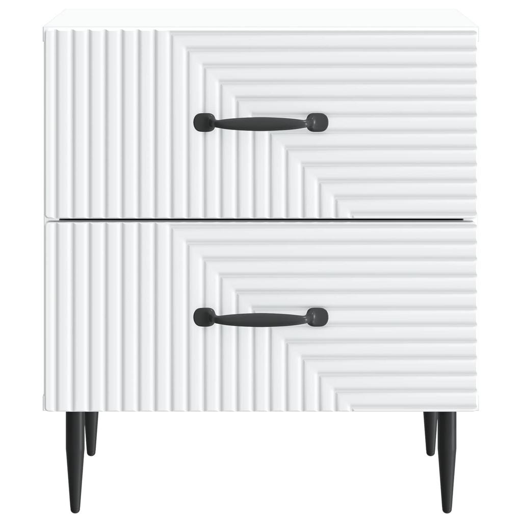 Nightstand White 43 X 34.5 X 47.5 Cm Engineered Wood