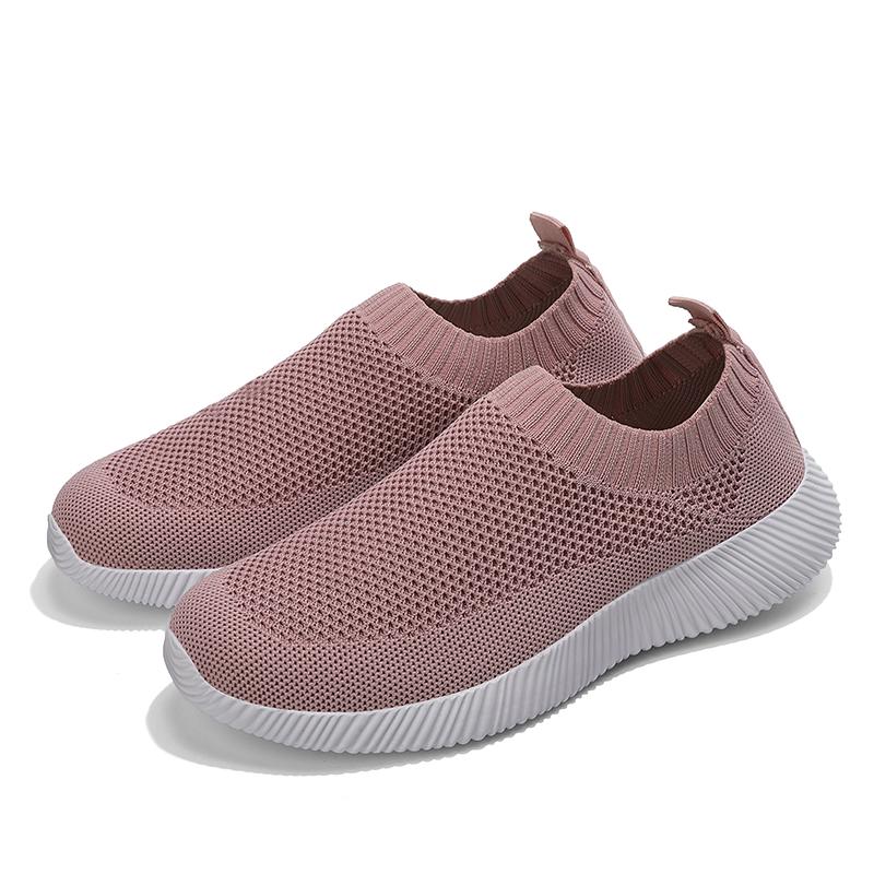 

Ladies Shoes, Breathable Running Sports Shoes Outdoor Lightweight Mesh Shoes Sliding Flat Walking Shoes 2025 Tenis Masculino 35 рожевий